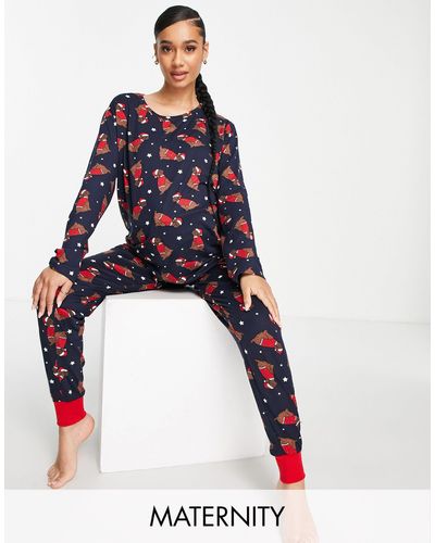 Chelsea Peers Pijama con estampado navideño - Rojo