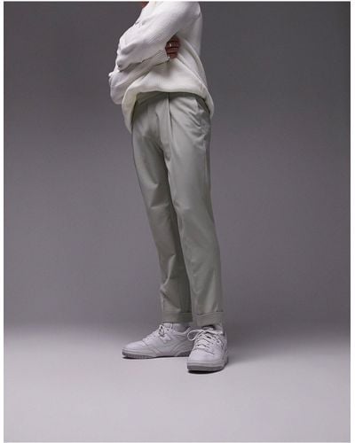 TOPMAN Tapered Ripstop Trousers - Grey