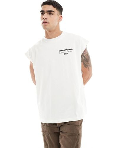 Good For Nothing Camiseta hueso holgada sin mangas con estampado forever - Blanco