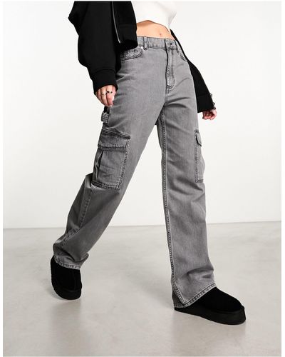 New Look – cargo-jeans - Grau