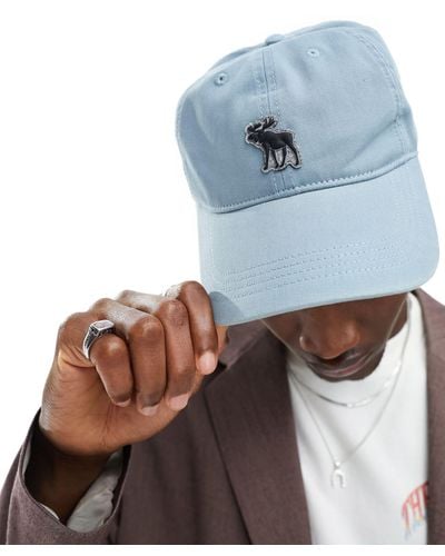 Abercrombie & Fitch Icon - cappellino con visiera chiaro con logo - Blu