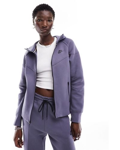 Nike Tech Fleece Full Zip Hoodie - Purple