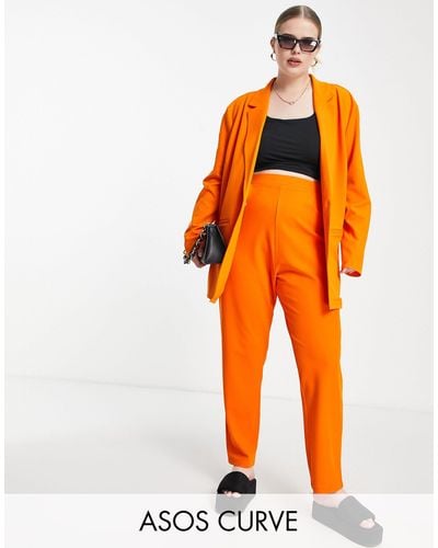ASOS Asos Design Curve Jersey Slouchy Suit Blazer - Orange