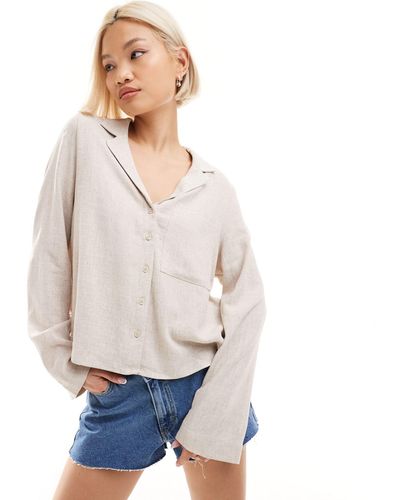 Weekday Trust - blouse en lin mélangé - cassé - Blanc