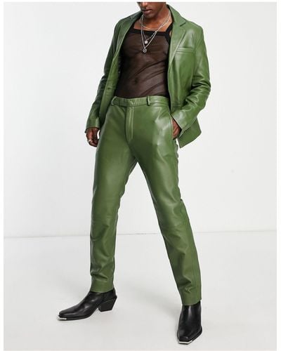 Bolongaro Trevor – anzughose aus leder - Grün