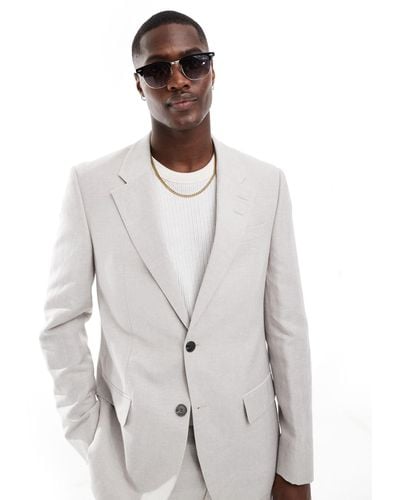 River Island Linen Suit Jacket - White