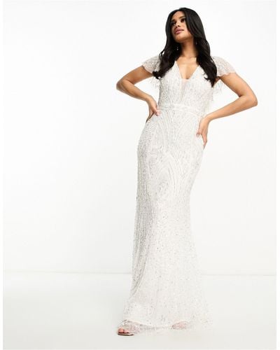 Beauut Bridal Statement Embellished Maxi Dress - White