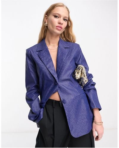 NA-KD X Mimi Ar Co-ord Oversized Tailored Blazer - Blue