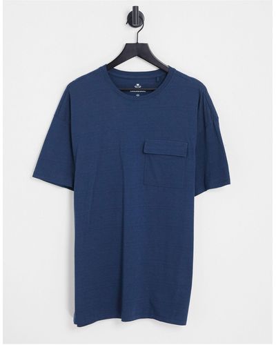 Threadbare - T-shirt Met Grote Zak - Blauw