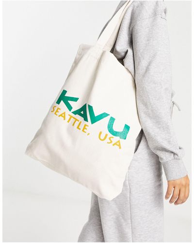 Kavu Spellout - Canvas Tote - Wit
