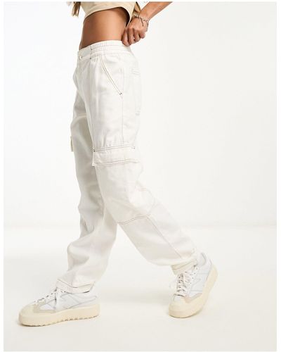 ASOS Pantalon cargo à coutures contrastantes - écru - Blanc