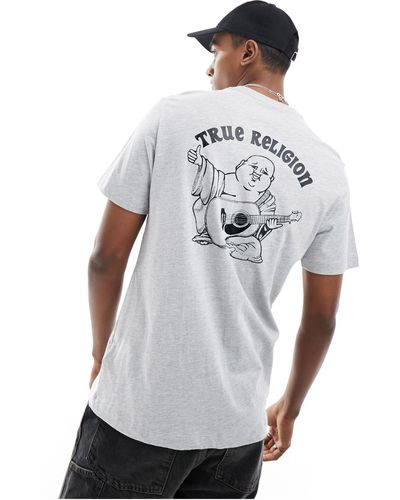 True Religion T-shirt grigia - Bianco