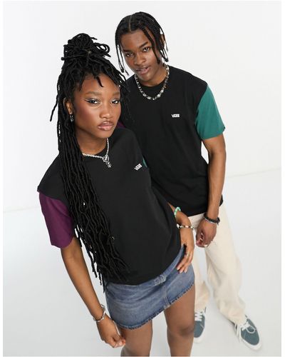 Vans Opposite - T-shirt Met Kleurvlakken - Zwart
