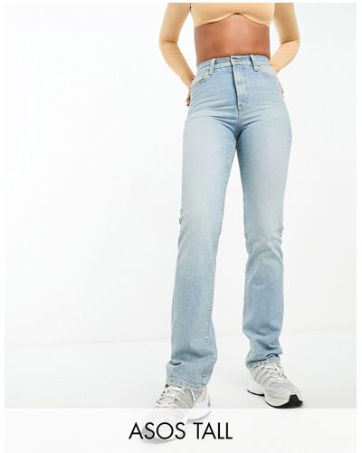 ASOS Asos Design Tall 90s Straight Leg Jeans - Blue