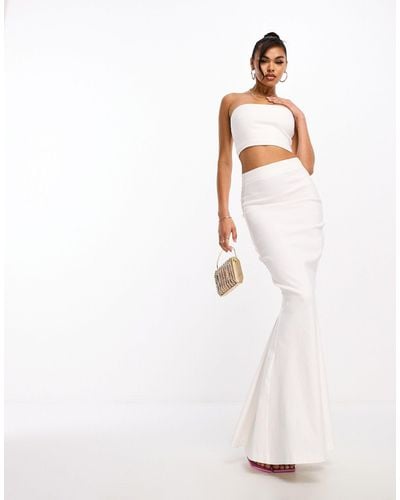 Vesper Maxi Fishtail Skirt - White