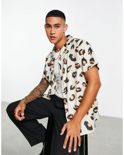 Bolongaro Trevor – oversize-hemd mit reverskragen und animalprint - Weiß