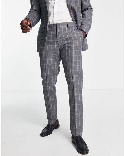 River Island Checked Suit Trousers - Grey