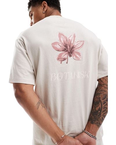 SELECTED Oversized T-shirt With Floral Back Print - White