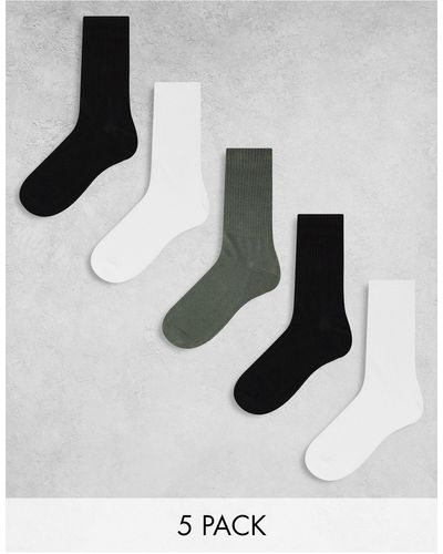 Weekday 5 Pack Sport Socks - White
