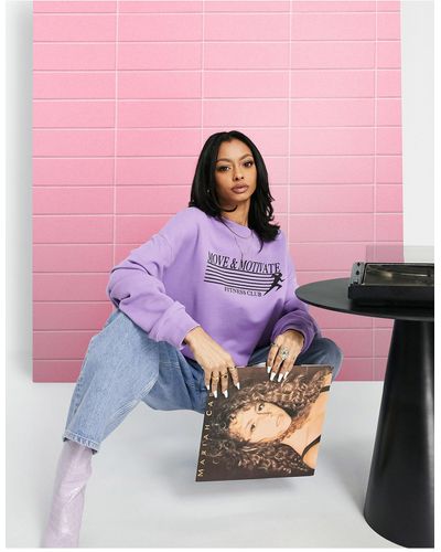 ASOS Sweatshirt With Move And Motivate Graphic - Purple