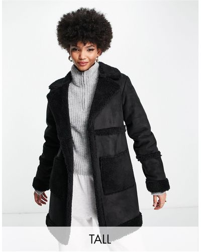 Threadbare Abrigo con diseño reforzado y detalle - Negro
