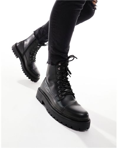 Pull&Bear Military Boot - Black