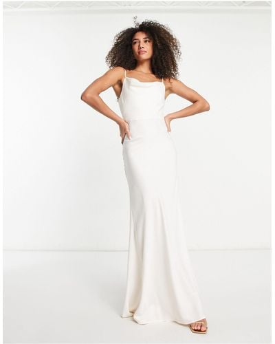 Y.A.S Bridal Blend Satin Cami Maxi Dress - White