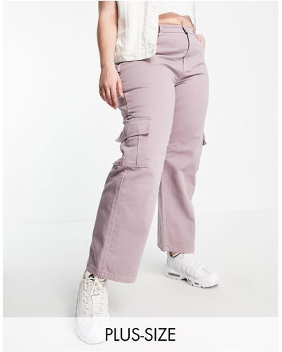 Urban Bliss Plus Carpenter 90's baggy Trousers - Pink
