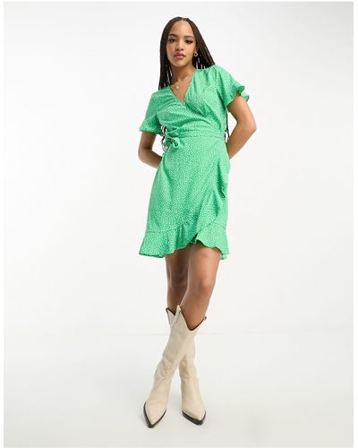 Vero Moda Wrap Mini Dress - Green