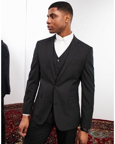 Noak 'camden' Slim Premium Fabric Suit Jacket - Black