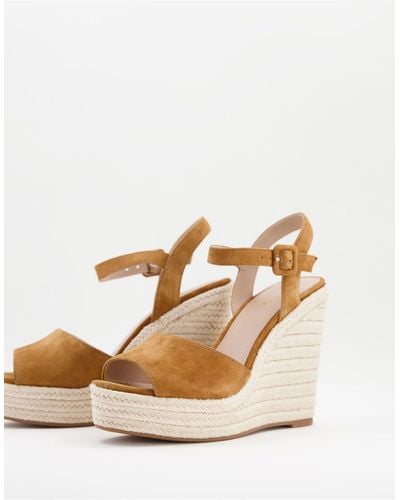 ALDO – helle sandalen mit hohem keilabsatz - Braun