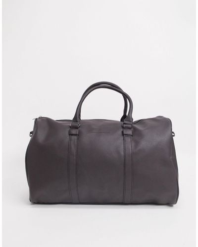 French Connection Faux Leather Weekend Holdall Bag - Brown