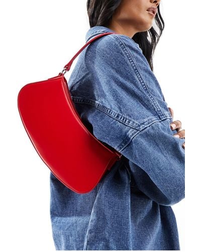ASOS Curved Base Shoulder Bag - Red