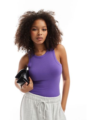& Other Stories Ribbed Vest Top - Purple