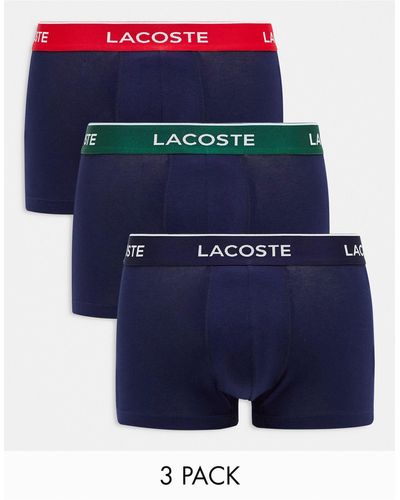 Lacoste Essentials - Set Van 3 Boxershorts - Blauw