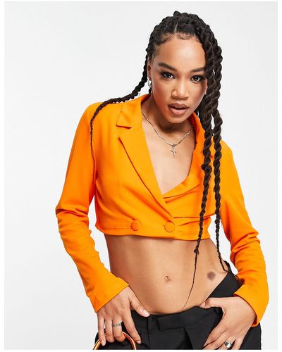 Rebellious Fashion Blazer oversize coupe courte et ajustée - vif - Orange