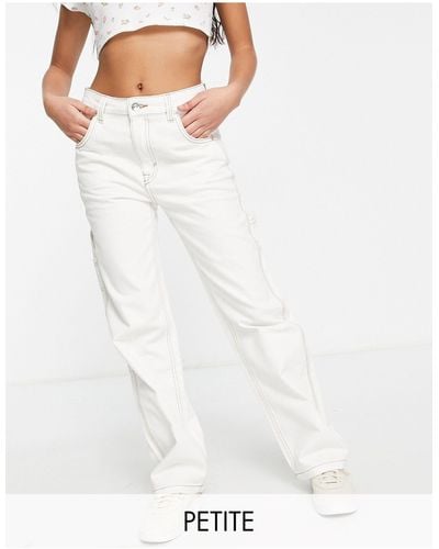Bershka Petite – cargo-jeans - Weiß