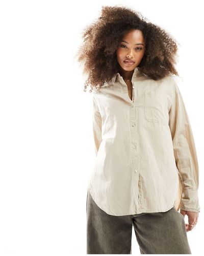 JJXX Linen Blend Long Sleeve Shirt - Natural