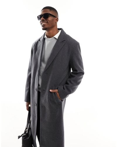 ASOS Wool Look Overcoat - Blue