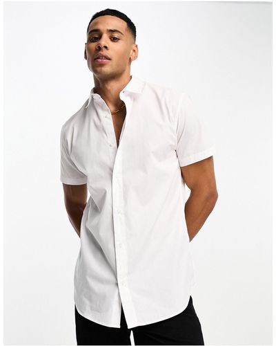Jack & Jones Originals - camicia a maniche corte bianca elegante - Bianco
