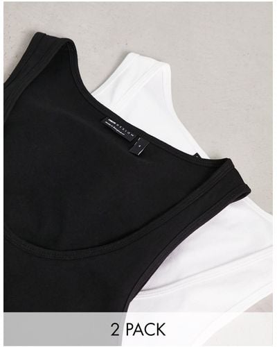 ASOS 2 Pack Tank Top With Scoop Neck - White