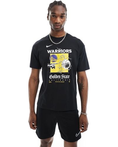 Nike Basketball Nba Unisex Golden State Warriors Logo T-shirt - Black