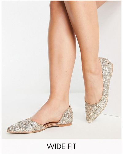 ASOS Wide Fit Virtue D'orsay Pointed Ballet Flats - Multicolor