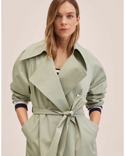 Mango Klassieke Trenchcoat - Groen