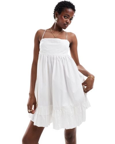 Weekday Rosella Mini Babydoll Dress - White