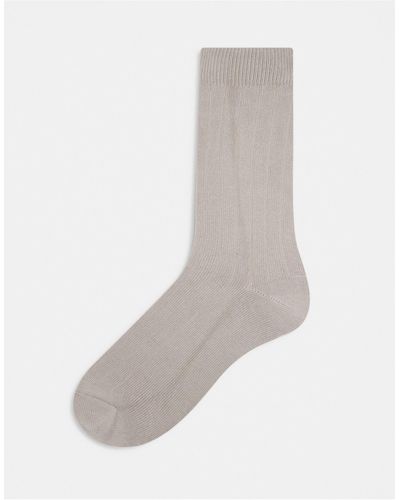 ASOS Chaussettes côtelées - taupe - Blanc