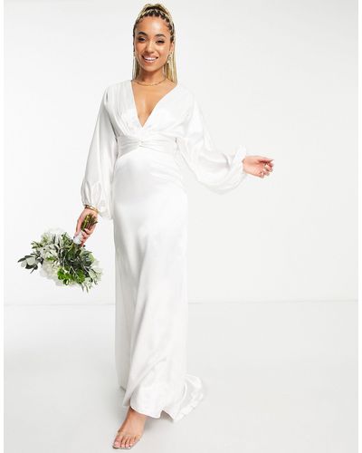 Yaura Bridal Kimono Sleeve Maxi Dress - Natural