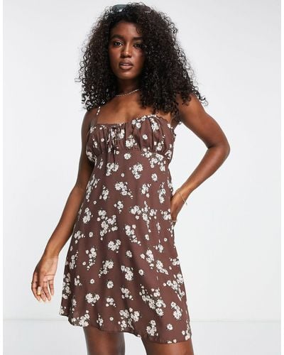 New Look Frill Sundress Dress - Brown