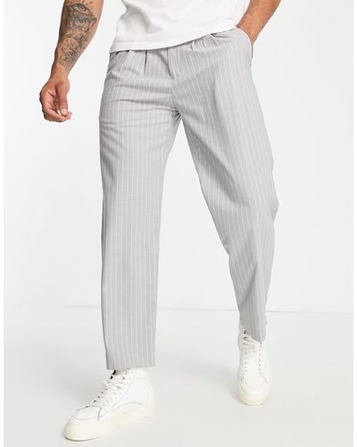 SELECTED Loose Fit Smart Trousers - Grey