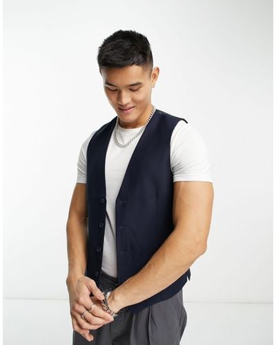 French Connection Wedding Waistcoat - Blue